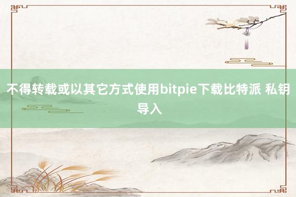 不得转载或以其它方式使用bitpie下载比特派 私钥 导入