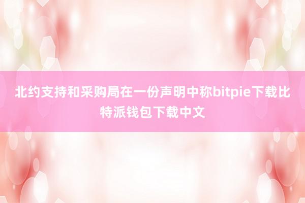 北约支持和采购局在一份声明中称bitpie下载比特派钱包下载中文