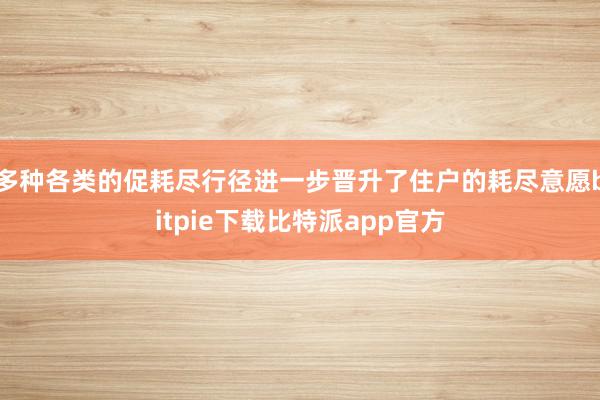 多种各类的促耗尽行径进一步晋升了住户的耗尽意愿bitpie下载比特派app官方