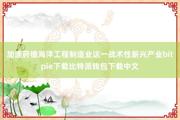 加速莳植海洋工程制造业这一战术性新兴产业bitpie下载比特派钱包下载中文