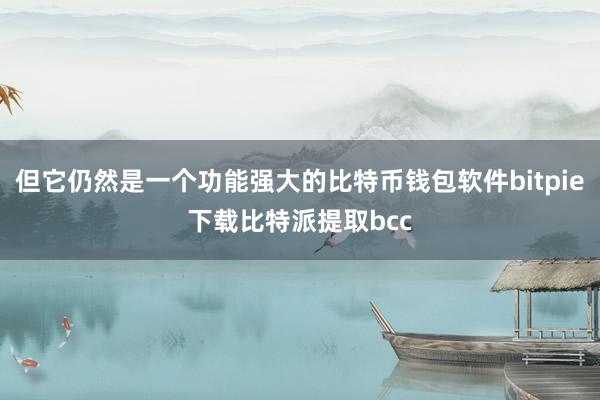 但它仍然是一个功能强大的比特币钱包软件bitpie下载比特派提取bcc