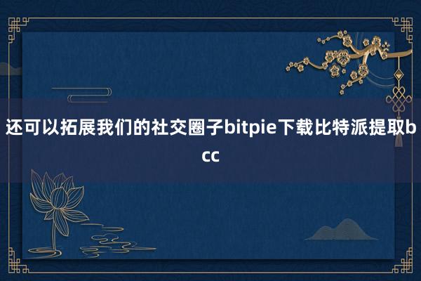 还可以拓展我们的社交圈子bitpie下载比特派提取bcc