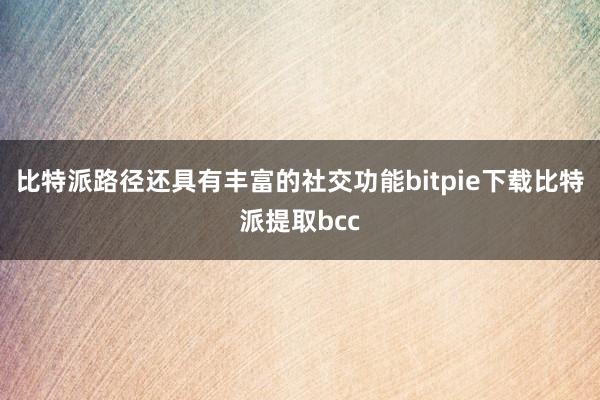 比特派路径还具有丰富的社交功能bitpie下载比特派提取bcc