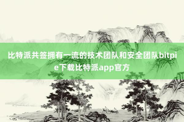 比特派共签拥有一流的技术团队和安全团队bitpie下载比特派app官方