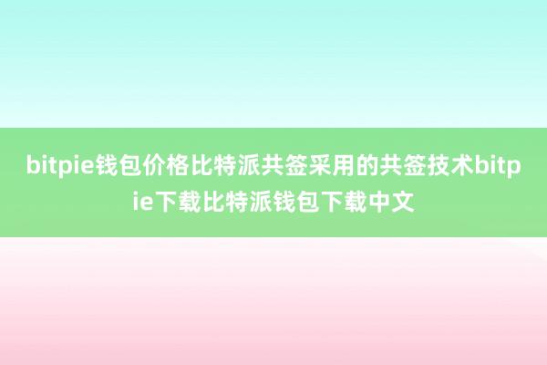 bitpie钱包价格比特派共签采用的共签技术bitpie下载比特派钱包下载中文