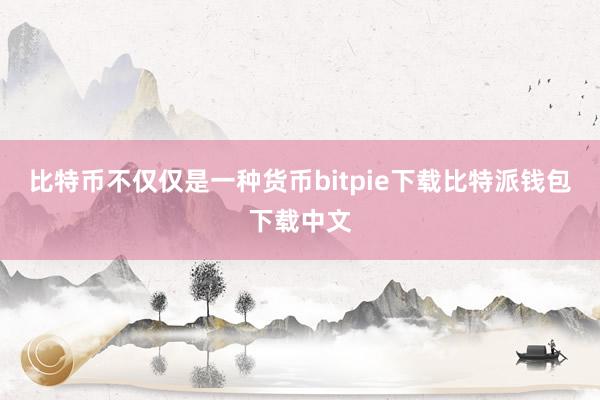 比特币不仅仅是一种货币bitpie下载比特派钱包下载中文