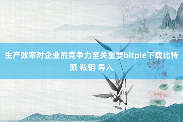 生产效率对企业的竞争力至关重要bitpie下载比特派 私钥 导入