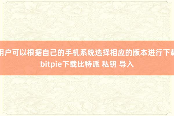 用户可以根据自己的手机系统选择相应的版本进行下载bitpie下载比特派 私钥 导入