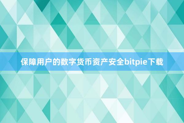 保障用户的数字货币资产安全bitpie下载