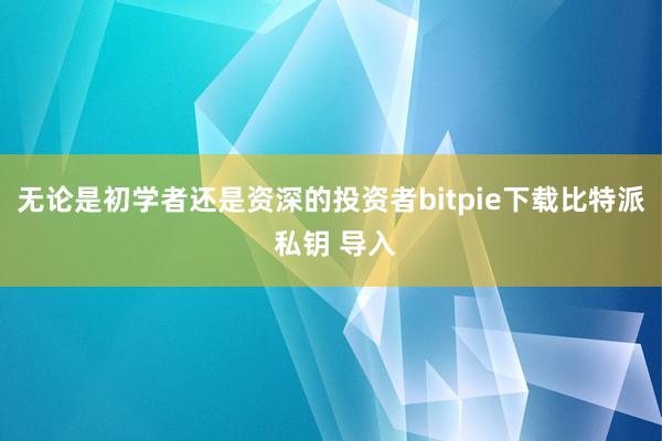 无论是初学者还是资深的投资者bitpie下载比特派 私钥 导入