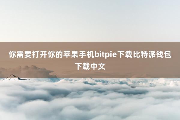 你需要打开你的苹果手机bitpie下载比特派钱包下载中文