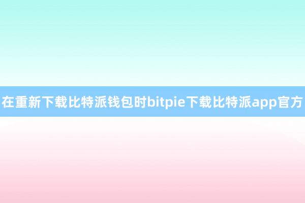 在重新下载比特派钱包时bitpie下载比特派app官方