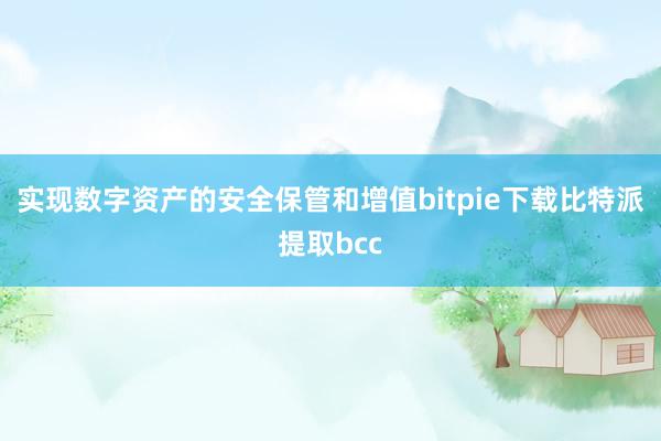 实现数字资产的安全保管和增值bitpie下载比特派提取bcc