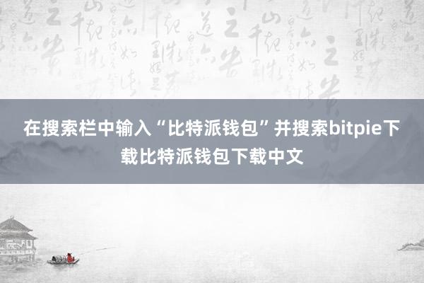 在搜索栏中输入“比特派钱包”并搜索bitpie下载比特派钱包下载中文