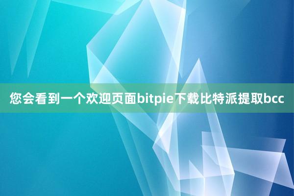 您会看到一个欢迎页面bitpie下载比特派提取bcc