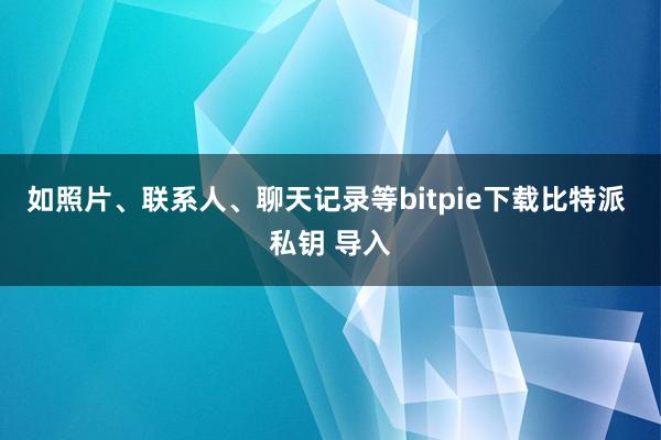 如照片、联系人、聊天记录等bitpie下载比特派 私钥 导入