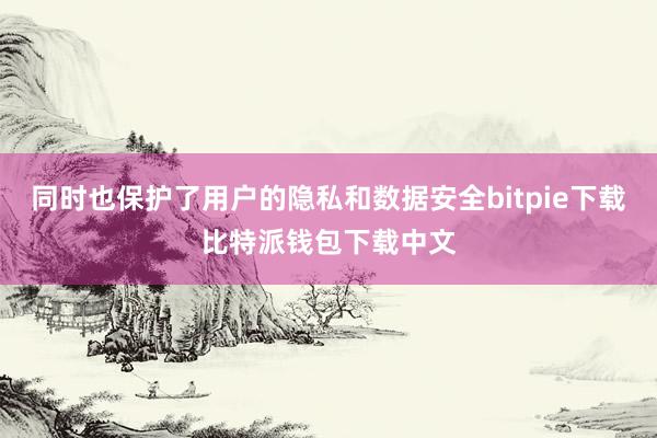 同时也保护了用户的隐私和数据安全bitpie下载比特派钱包下载中文