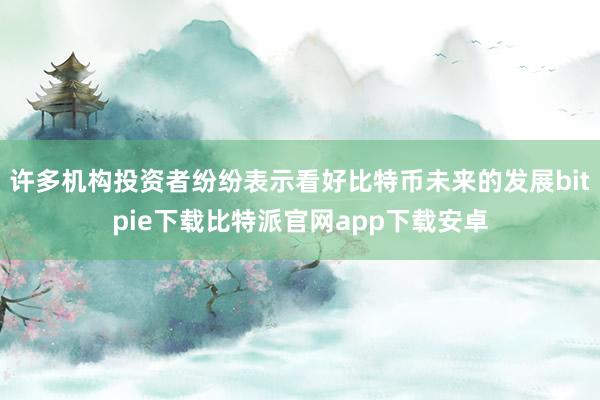 许多机构投资者纷纷表示看好比特币未来的发展bitpie下载比特派官网app下载安卓