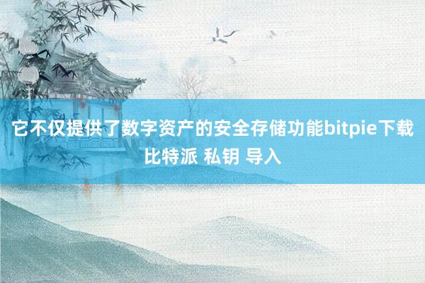 它不仅提供了数字资产的安全存储功能bitpie下载比特派 私钥 导入