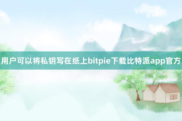 用户可以将私钥写在纸上bitpie下载比特派app官方