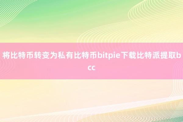 将比特币转变为私有比特币bitpie下载比特派提取bcc