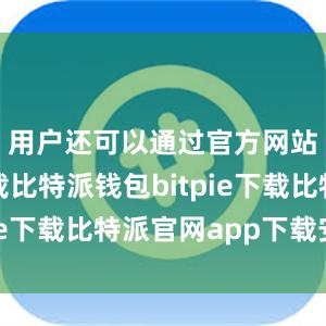 用户还可以通过官方网站进行下载比特派钱包bitpie下载比特派官网app下载安卓