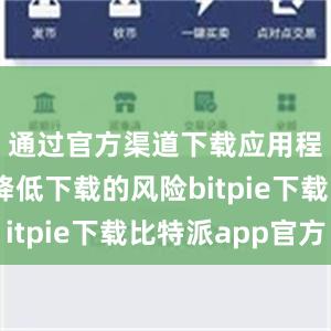 通过官方渠道下载应用程序可以降低下载的风险bitpie下载比特派app官方