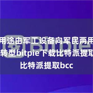 用途由军工设备向军民两用产品转型bitpie下载比特派提取bcc