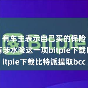 有车主表示自己买的保险里并没有涉水险这一项bitpie下载比特派提取bcc