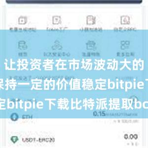 让投资者在市场波动大的情况下保持一定的价值稳定bitpie下载比特派提取bcc