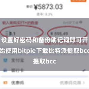 设置好密码和备份助记词即可开始使用bitpie下载比特派提取bcc