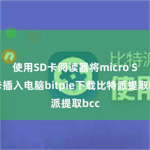 使用SD卡阅读器将micro SD卡插入电脑bitpie下载比特派提取bcc